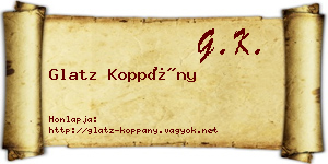 Glatz Koppány névjegykártya
